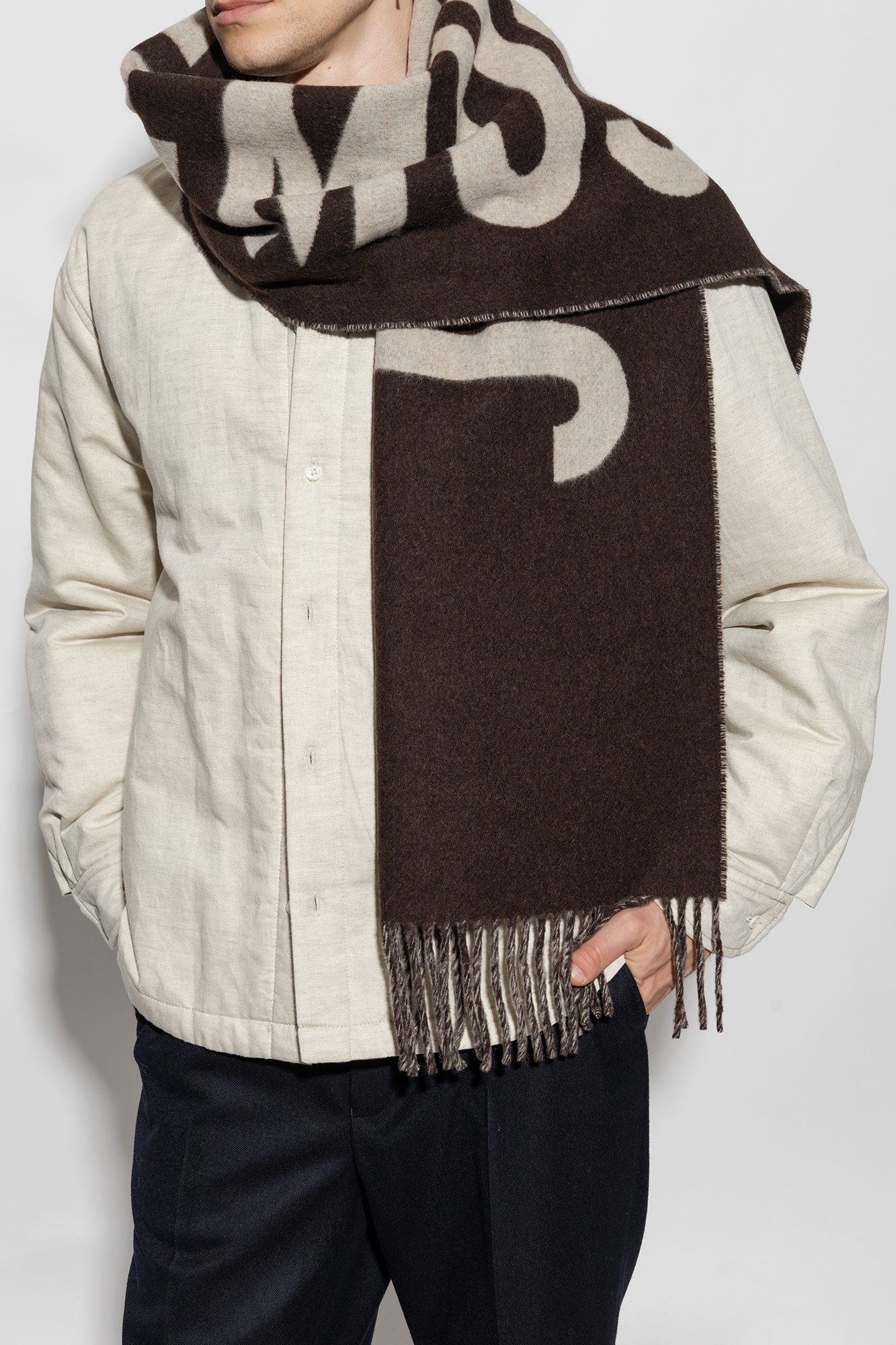 Brown Scarf with logo Jacquemus - SchaferandweinerShops TW